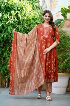 Cotton Ghera Kurti 3 Piece Set Wholesale D.N. 2579
