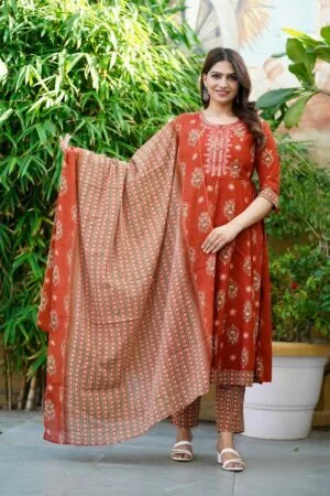 Cotton Ghera Kurti 3 Piece Set Wholesale D.N. 2579