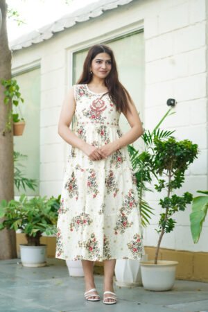 Rayon Floral Flared Gown Wholesale D.No. 2636