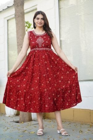 Rayon Foil Gown Kurti Wholesale D.No. 2553