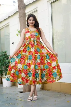 Full Ghera Rayon Gown Wholesale D.No. 2569