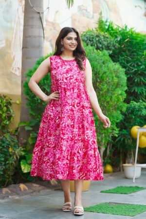 Rayon Foil Flared Gown Wholesale D.No. 2634